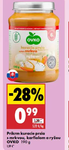 Ovko príkrm kuracie prsia s mrkvou, karfiolom a ryžou