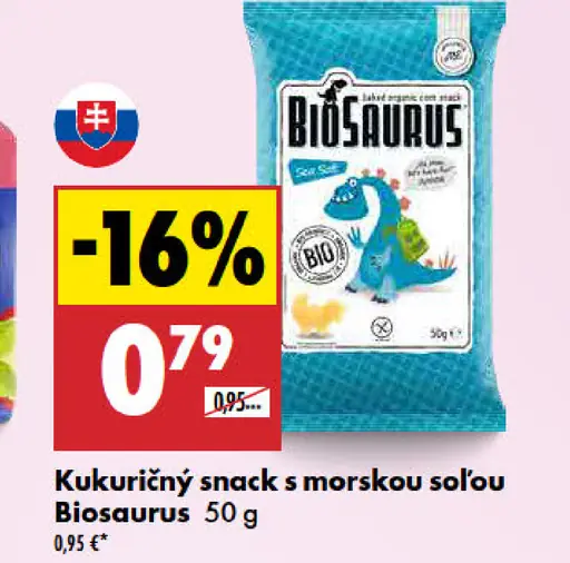 Biosaurus Kukuričný snack s morskou soľou