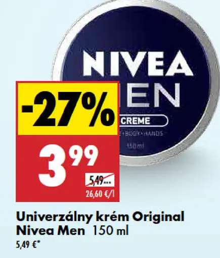 Univerzálny krém Original Nivea Men