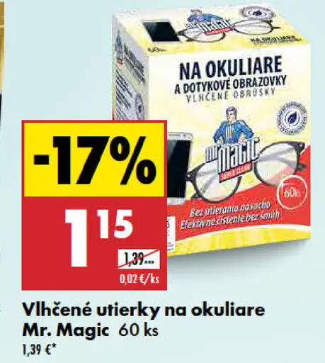 Mr. Magic vlhčené utierky na okuliare a dotykové obrazovky