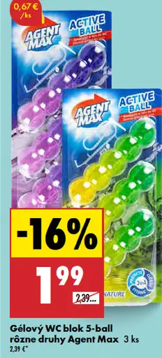Agent Max gélový WC blok 5-ball rôzne druhy