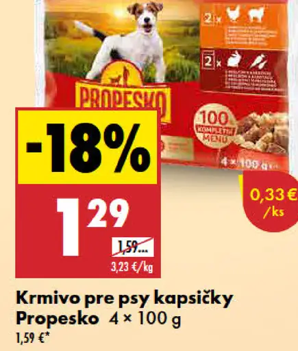 Propesko kapsičky krmivo pre psy