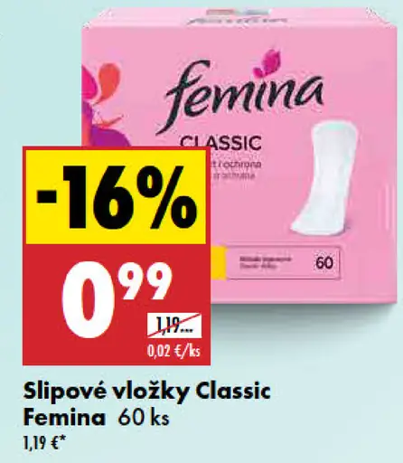 Femina Classic Slipové vložky