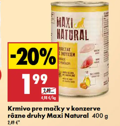 Maxi Natural Krmivo pre mačky v konzerve rôzne druhy