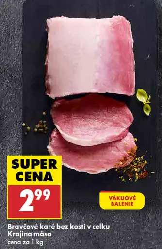 Krajina mäsa bravčové karé bez kosti vcelku