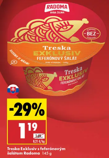 Radoma Treska Exklusiv s feferónovým šalátom