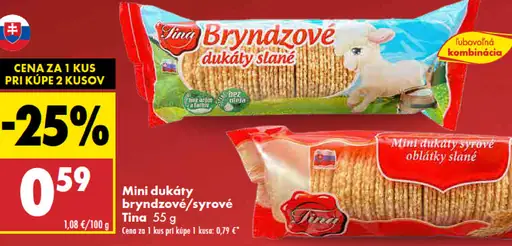 Tina Mini dukáty slané bryndzové/syrové