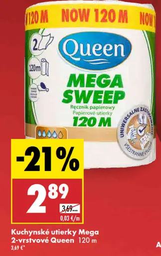 Queen Kuchynské utierky 2-vrstvové Mega
