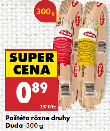 Duda paštéta rôzne druhy