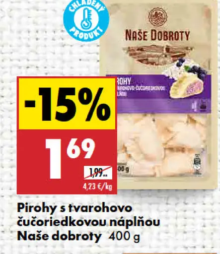 Naše dobroty pirohy s tvarohovo čučoriedkovou náplňou