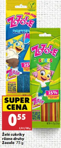 Zozole želé cukríky rôzne druhy