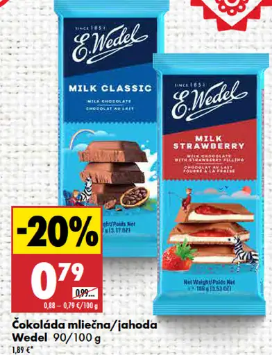Wedel čokoláda jahoda
