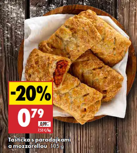 Taštička s paradajkami a mozzarellou