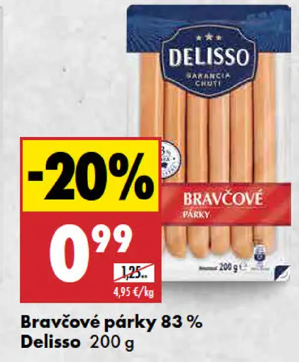 Delisso Bravčové párky 83 %