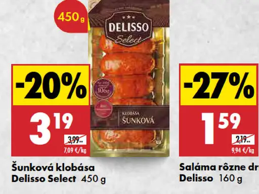 Delisso Select šunková klobása