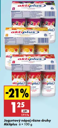 Aktiplus jogurtový nápoj rôzne druhy