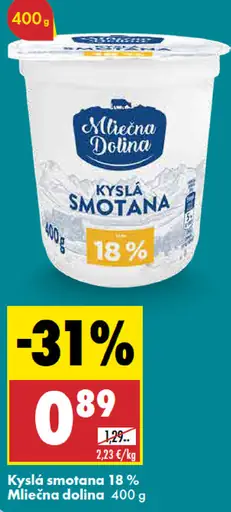 Mliečna Dolina kyslá smotana 18 %