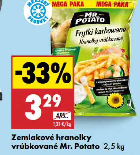 Zemiakové hranolky vrúbkované Mr. Potato