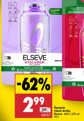 Elseve šampón rôzne druhy