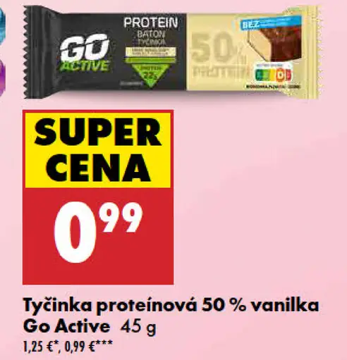 Go Active Tyčinka proteínová 50% vanilka
