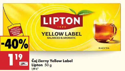 Liptont Yellow Label čierny čaj