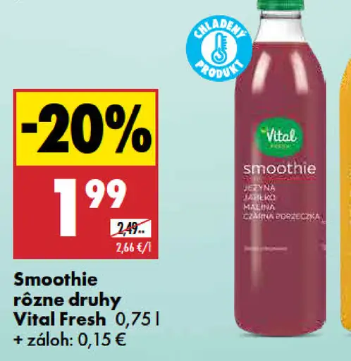 Vital Fresh Smoothie rôzne druhy