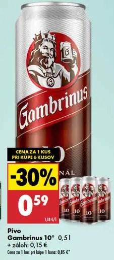 Gambrinus 10° plechovka