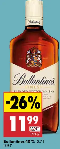 Ballantine’s Finest 40 % blended Scotch whisky