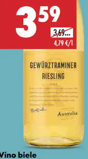 Austrália Gewürztraminer Riesling biele víno Exclusive