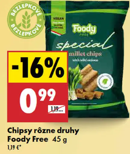 Foody Free šošovicové chipsy rôzne druhy