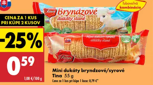 Tina Mini dukáty slané bryndzové/syrové