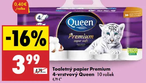 Queen Premium 4-vrstvový toaletný papier