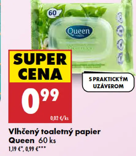 Queen vlhčený toaletný papier