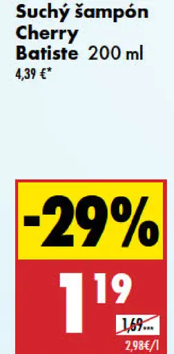 Batiste Suchý šampón Cherry