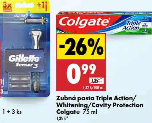 Colgate zubná pasta Triple Action/Whitening/Cavity Protection