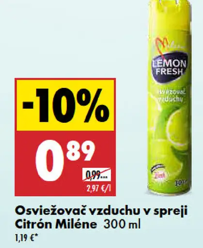 Miléne Osviežovač vzduchu v spreji Citrón