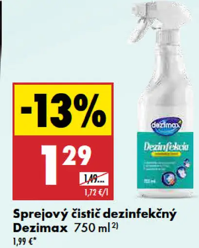 Dezimax Sprejový čistič dezinfekčný