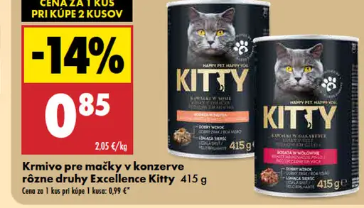Kitty krmivo pre mačky konzerva