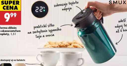 Smukee termo džbán s ukazovateľom teploty