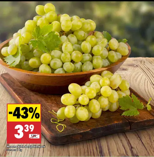 Hrozno biele bezjadierkové