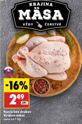 Kurča bez drobov Krajina mäsa