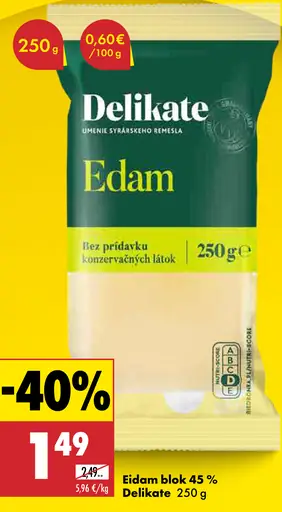 Delikate Eidam blok 45%