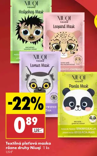 Niuqi Young textilná pleťová maska