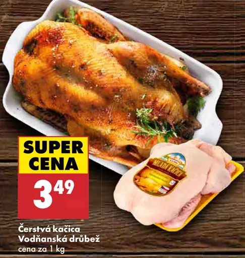 Vodňanská drůbež čerstvá kačica bez drobov