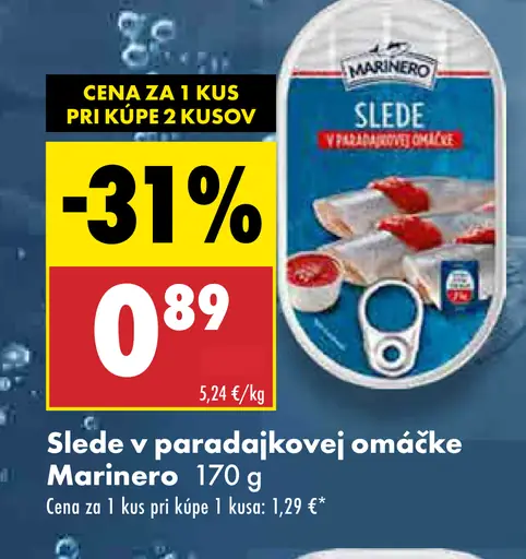 Marinero slede v paradajkovej omáčke