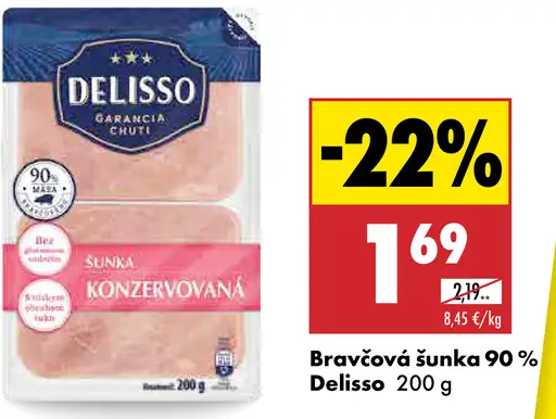 Delisso Bravčová šunka 90 %