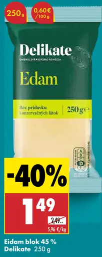 Delikate Eidam blok 45%