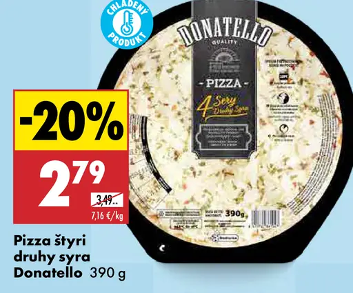 Donatello Pizza štyri druhy syra