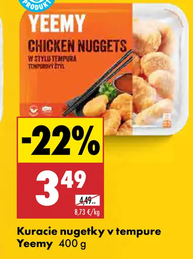 Yeemy kuracie nuggetky v tempure