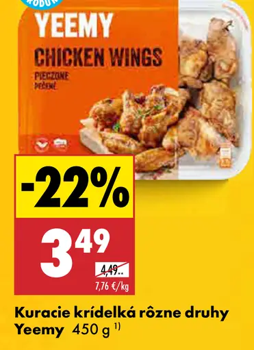 Yeemy Kuracie krídelká rôzne druhy